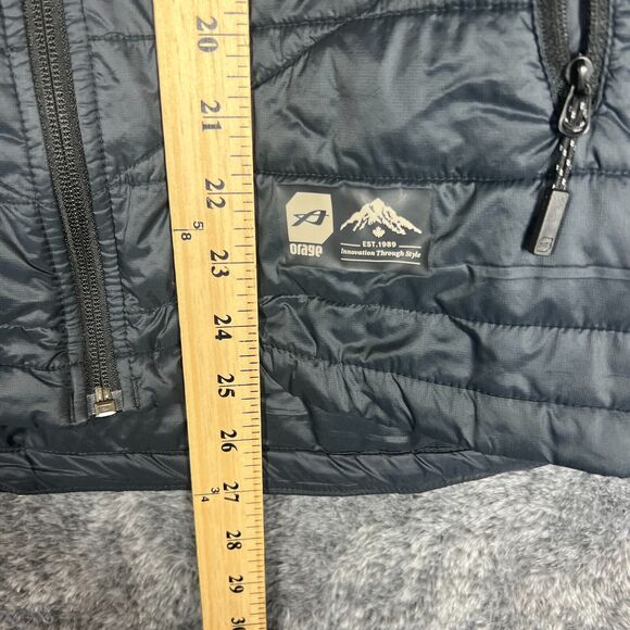 Orage Puffer Jacket Large Black Nylon Shell Winter Snowboard Warm Full Zip - Picture 7 of 8